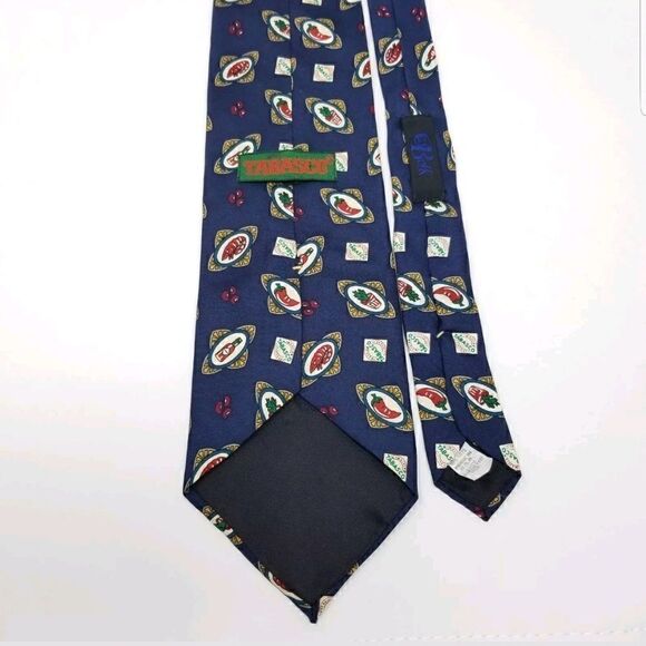 Tabasco Navy Blue Novelty Crayfish & Peppers Tie - Picture 4 of 5